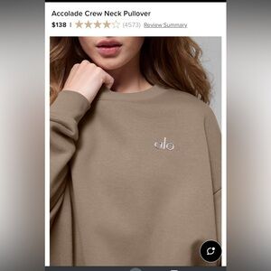 NWT Alo Yoga Women's Pebble Crew Neck Sweater